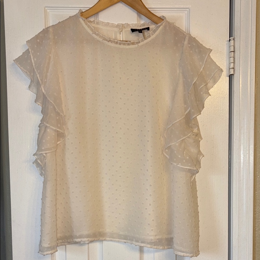 1. State Cream Ruffle Sleeve Blouse